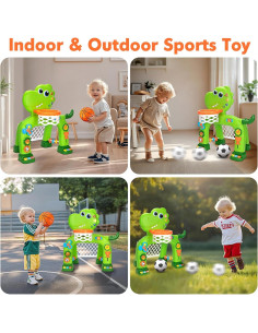 Aro de Baloncesto y Meta de Fútbol Interactivo para Bebés 2