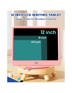 Tableta de Escritura LCD Bravokids 12" Rosa para Niños 2