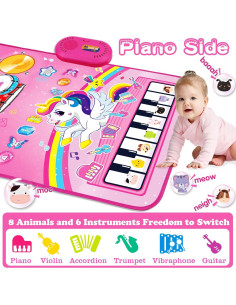Alfombra Musical 3 en 1 para Bebés - Juguete Educativo Unicornio 2
