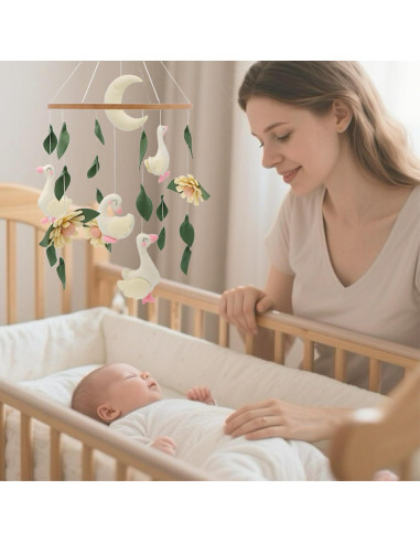 Móvil de Cuna de Ganso Gueiddi Hecho a Mano 24x24 cm