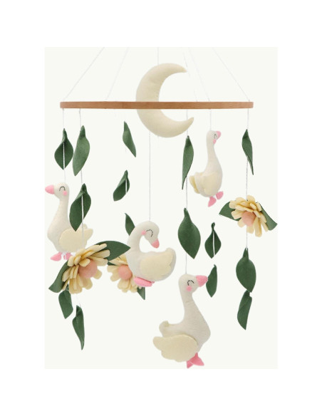 Móvil de Cuna de Ganso Gueiddi Hecho a Mano 24x24 cm