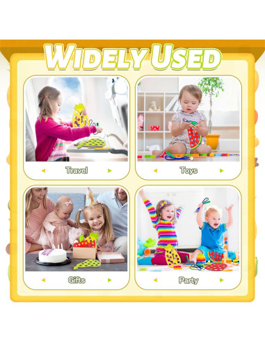 Paquete de 4 Juguetes de Enhebrado de Madera Woozettn