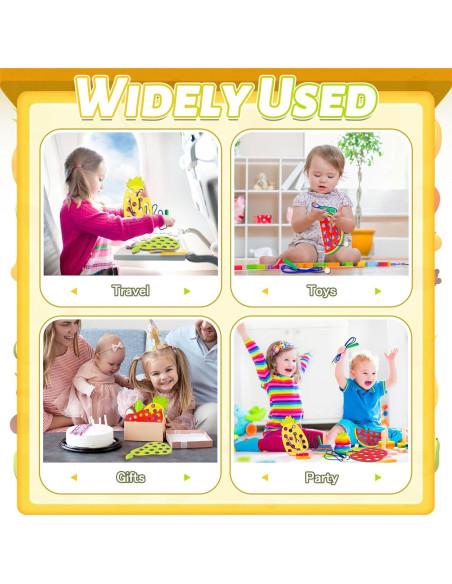 Paquete de 4 Juguetes de Enhebrado de Madera Woozettn