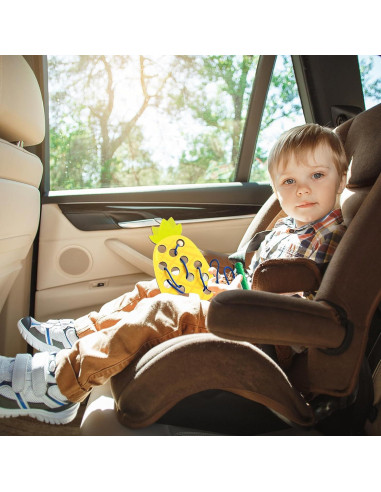 Paquete de 4 Juguetes de Enhebrado de Madera Woozettn