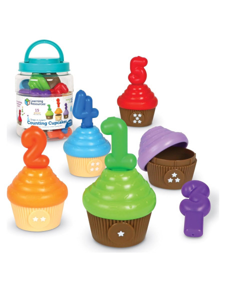 Cupcakes para Contar Recursos de Aprendizaje - 15 Piezas, 18 Meses+ Cupcakes para Contar Recursos de Aprendizaje - 15 Piezas, 18 Meses+