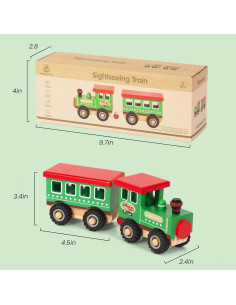 Coche de Juguete de Madera Woodenfun para Niños 1-3 Años 2