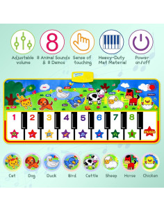 Alfombra de Piano M SANMERSEN 135x58 cm con Sonidos de Animales 2