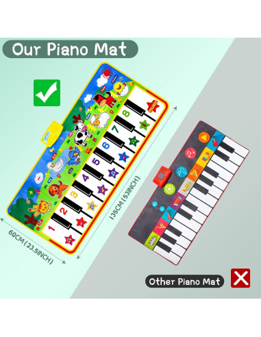 Alfombra de Piano M SANMERSEN 135x58 cm con Sonidos de Animales