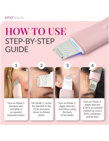 Espátula de Piel PMD Wave Pro - Tecnología SonicGlow - Rosa