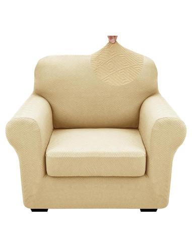 Funda de Silla XINEAGE 2 Piezas Antideslizante Beige 31-46"