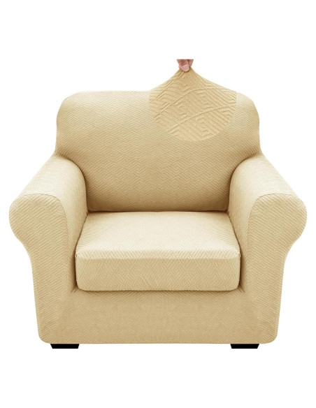 Funda de Silla XINEAGE 2 Piezas Antideslizante Beige 31-46"