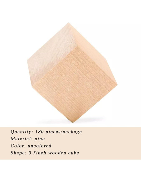 Bloques de Madera SIWUCHYE 1.27 cm para Manualidades - 180 Piezas Bloques de Madera SIWUCHYE 1.27 cm para Manualidades - 180 Piezas