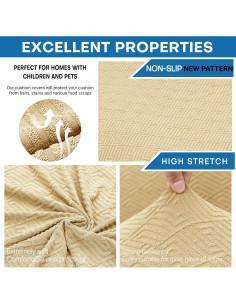 Funda de Silla XINEAGE 2 Piezas Antideslizante Beige 31-46" 2