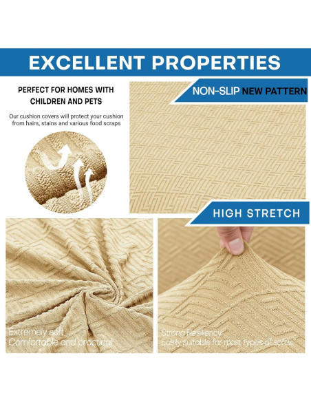 Funda de Silla XINEAGE 2 Piezas Antideslizante Beige 31-46"