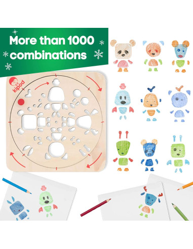 Kit de Dibujo ArtTwist Kipod - Plantillas de Madera y Lápices