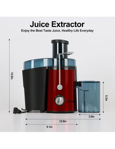 Extractor de Jugo Centrífugo Panana 1000W Acero Inoxidable 1.5L