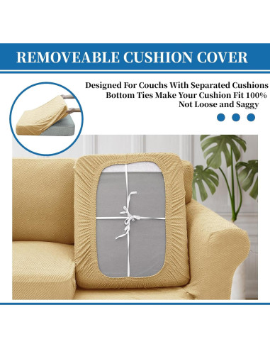 Funda de Silla XINEAGE 2 Piezas Antideslizante Beige 31-46"