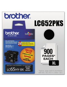 Cartuchos de Tinta Negra Brother LC65HYBK2 - Paquete de 2