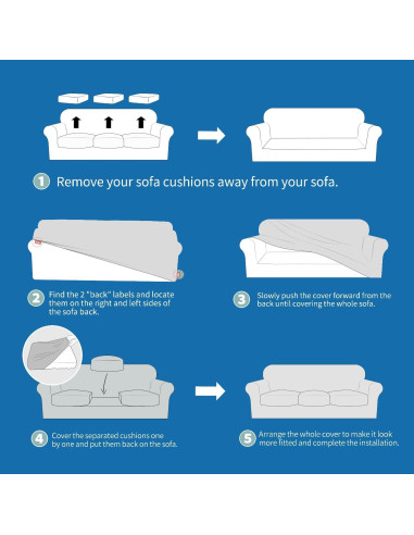 Funda de Silla XINEAGE 2 Piezas Antideslizante Beige 31-46"