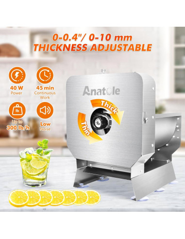 Cortadora de Verduras Eléctrica Anatole EVS-1 Acero Inoxidable