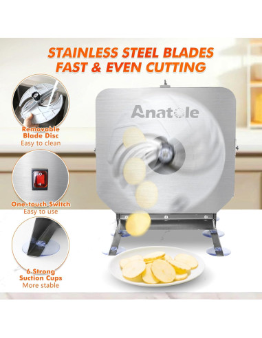 Cortadora de Verduras Eléctrica Anatole EVS-1 Acero Inoxidable