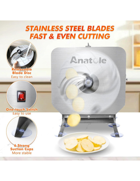 Cortadora de Verduras Eléctrica Anatole EVS-1 Acero Inoxidable