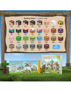 100 Bloques Magnéticos de Construcción Montessori STEM 3+ Años 2