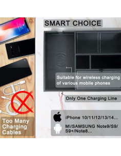 Bandeja de Cuero SANZIE con Cargador Inalámbrico Grande 2