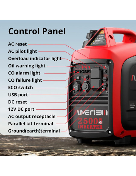 Generador Inversor Portátil Amerisun AM5020C 2500W Gasolina
