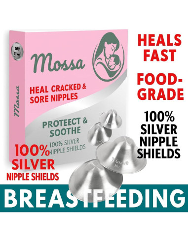 Protectores de Pezón Mossa de Plata 999 para Lactancia