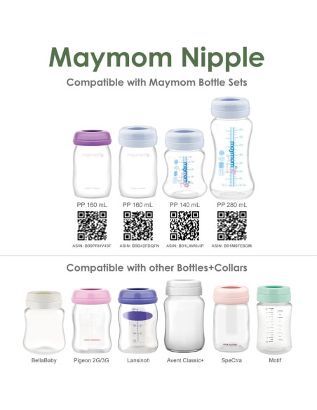 Botellas de Almacenamiento de Leche Maymom 4.7oz y 9oz