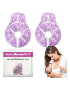 Paquete de Hielo Terapia Senos Ruheaou 2 Piezas Morado Grande