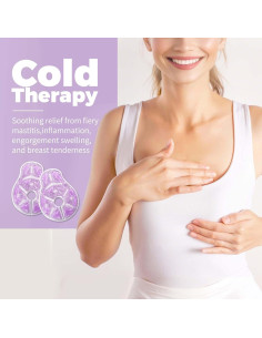 Paquete de Hielo Terapia Senos Ruheaou 2 Piezas Morado Grande 2