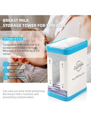 Torre de Almacenamiento de Leche Materna - Organizador Congelador