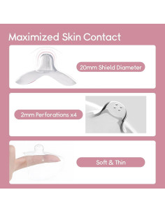 Protectores de Pezones LUXEMUM 20mm Silicona BPA Libre 2 Unidades 2