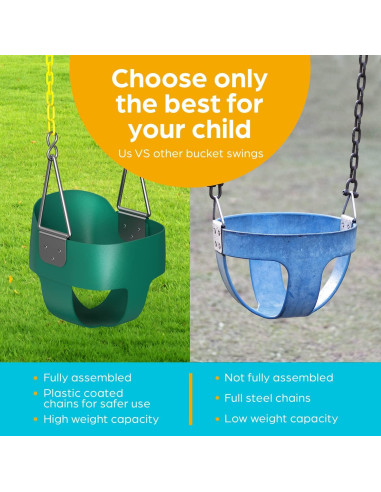 Columpio de Cubo Verde Jungle Gym Kingdom para Bebés - Alta Seguridad