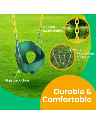 Columpio de Cubo Verde Jungle Gym Kingdom para Bebés - Alta Seguridad