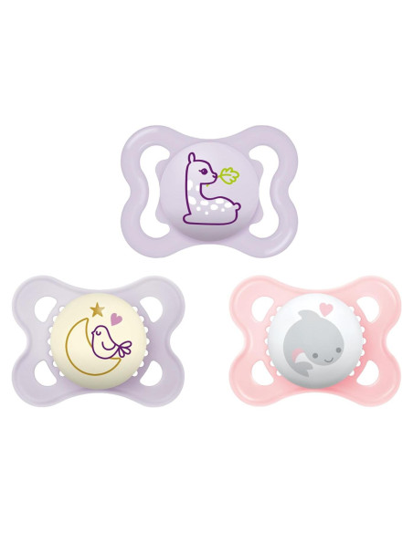 Chupetes MAM 3 Piezas 0-6 Meses Rosa/Azul, Silicona