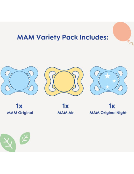 Chupetes MAM 3 Piezas 0-6 Meses Rosa/Azul, Silicona