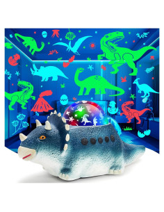 Proyector de Luz Nocturna Dinosaurio Beslike - 8 Colores, 14 Sonidos