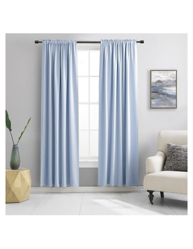 Cortinas Opacas Aislantes Térmicas DONREN Azul Claro 106.68x213.36cm