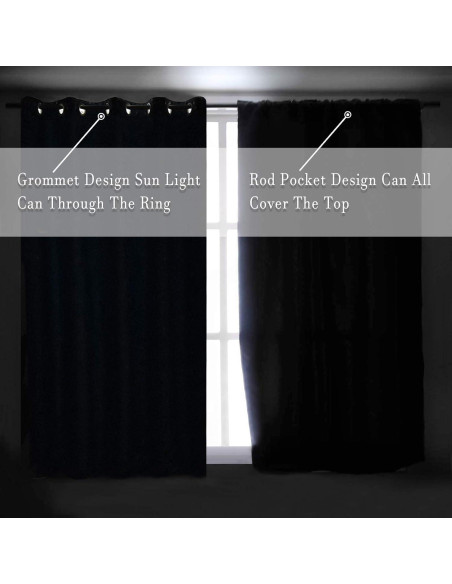 Cortinas Opacas Aislantes Térmicas DONREN Azul Claro 106.68x213.36cm