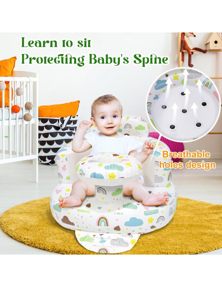 Asiento Inflable para Bebés 3 Meses+ Silla Portátil PVC