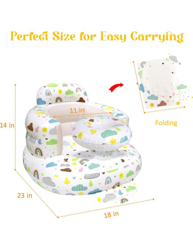 Asiento Inflable para Bebés 3 Meses+ Silla Portátil PVC