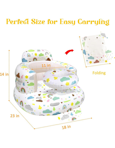 Asiento Inflable para Bebés 3 Meses+ Silla Portátil PVC