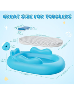 Cama de viaje inflable OMZER para niños 155x112 cm - Impermeable 2