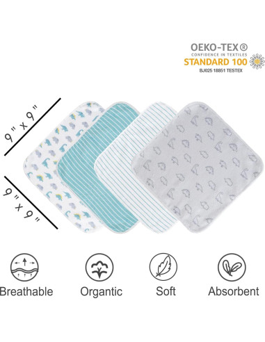 Paños de Baño Viviland para Bebés 24 Piezas Dinosaurio