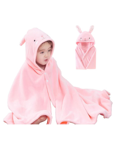 Toalla de baño con capucha IFaryMes 70x140cm Rosa Arcoíris