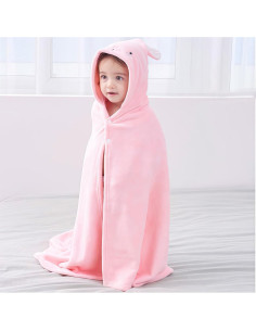 Toalla de baño con capucha IFaryMes 70x140cm Rosa Arcoíris 2