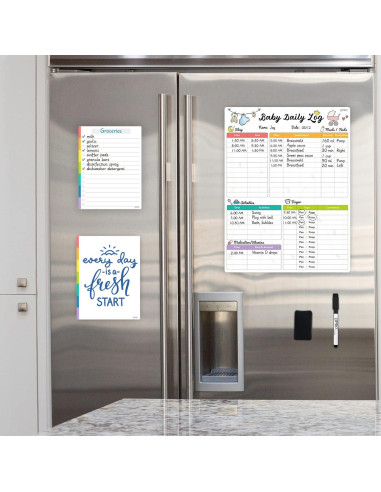 Pizarra Blanca Magnética JJPRO para Registro Diario de Bebé